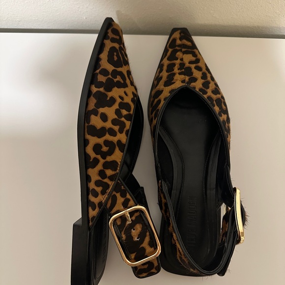 🐆Steve Madden Calf Hair Leopard Print Slingback Flats - Picture 5 of 9